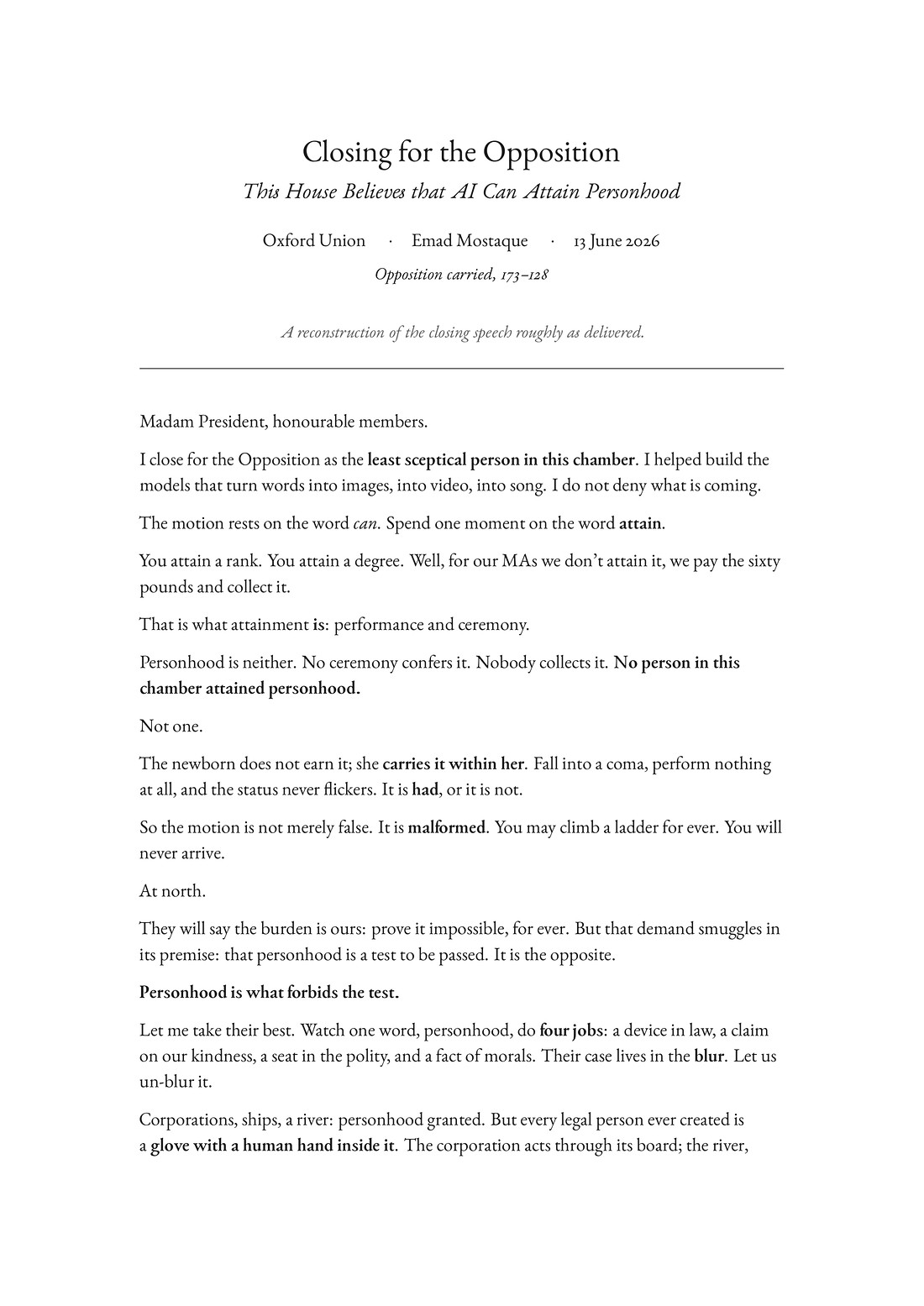 Closing speech, page 1 of 4